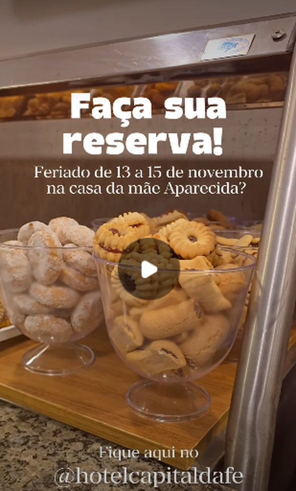 Convite para reserva no feriado de 13 a 15 de novembro, Hotel Capital da Fé